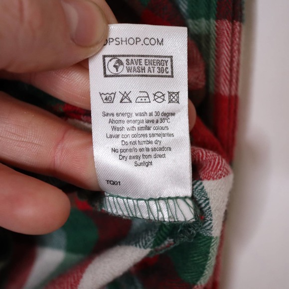 TOPSHOP Western Plaid Long Sleeve Flannel Shirt 6 - Picture 9 of 9